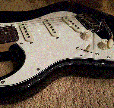 black Squier Stratocaster